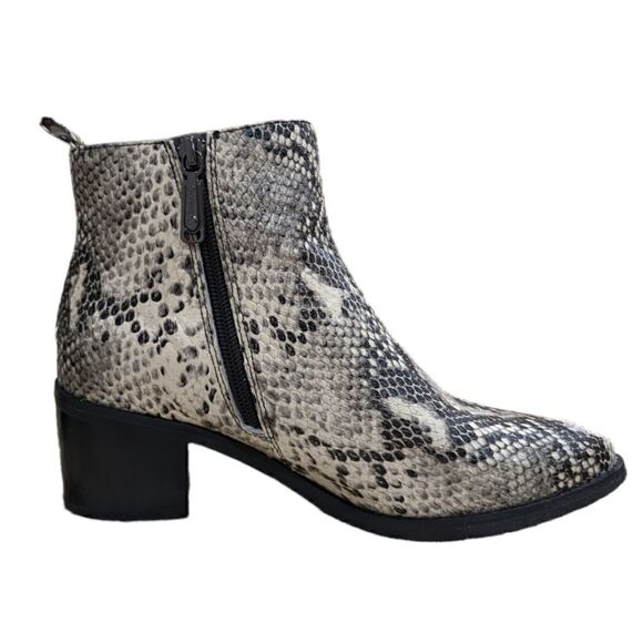 Blondo Elvina Waterproof Women's Natural Snake Ankle Bootie Size 7.5M B5768-236 - Picture 2 of 9